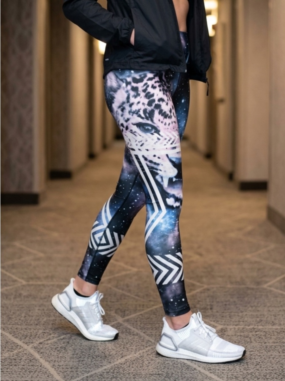 Galaxy Leopard Print Athletic Leggings